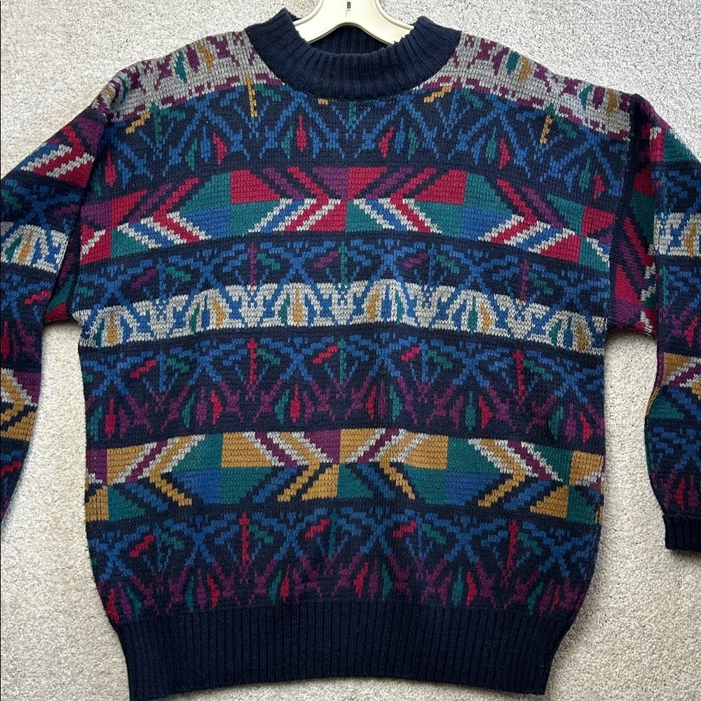 Matt Morgan Men's Multicolor Patterned Sweater vintage size L